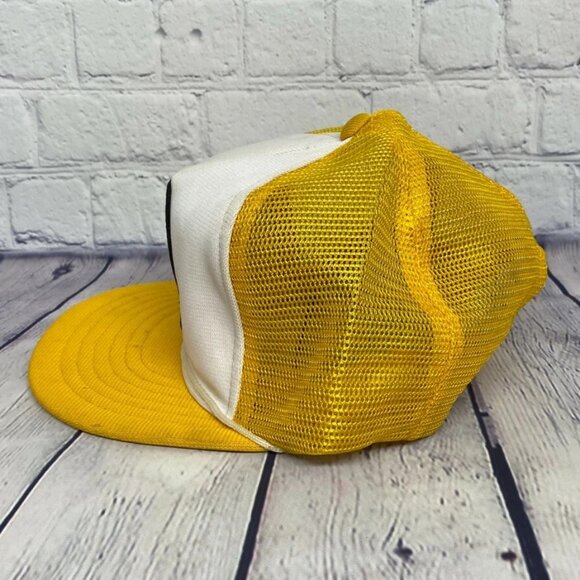 Vintage A1 Tires Trucker Hat Mesh Rope Cap Snapback Embroidered Patch Yellow - Picture 2 of 9